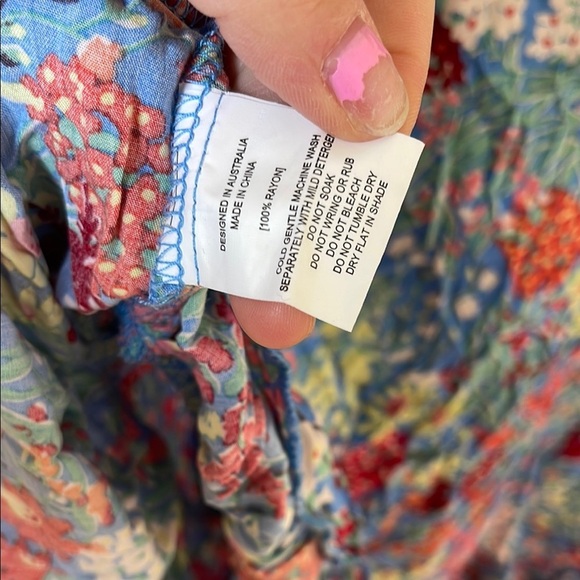 Blue Asymmetrical Smocked Sundress with ruffle - Picture 8 of 9